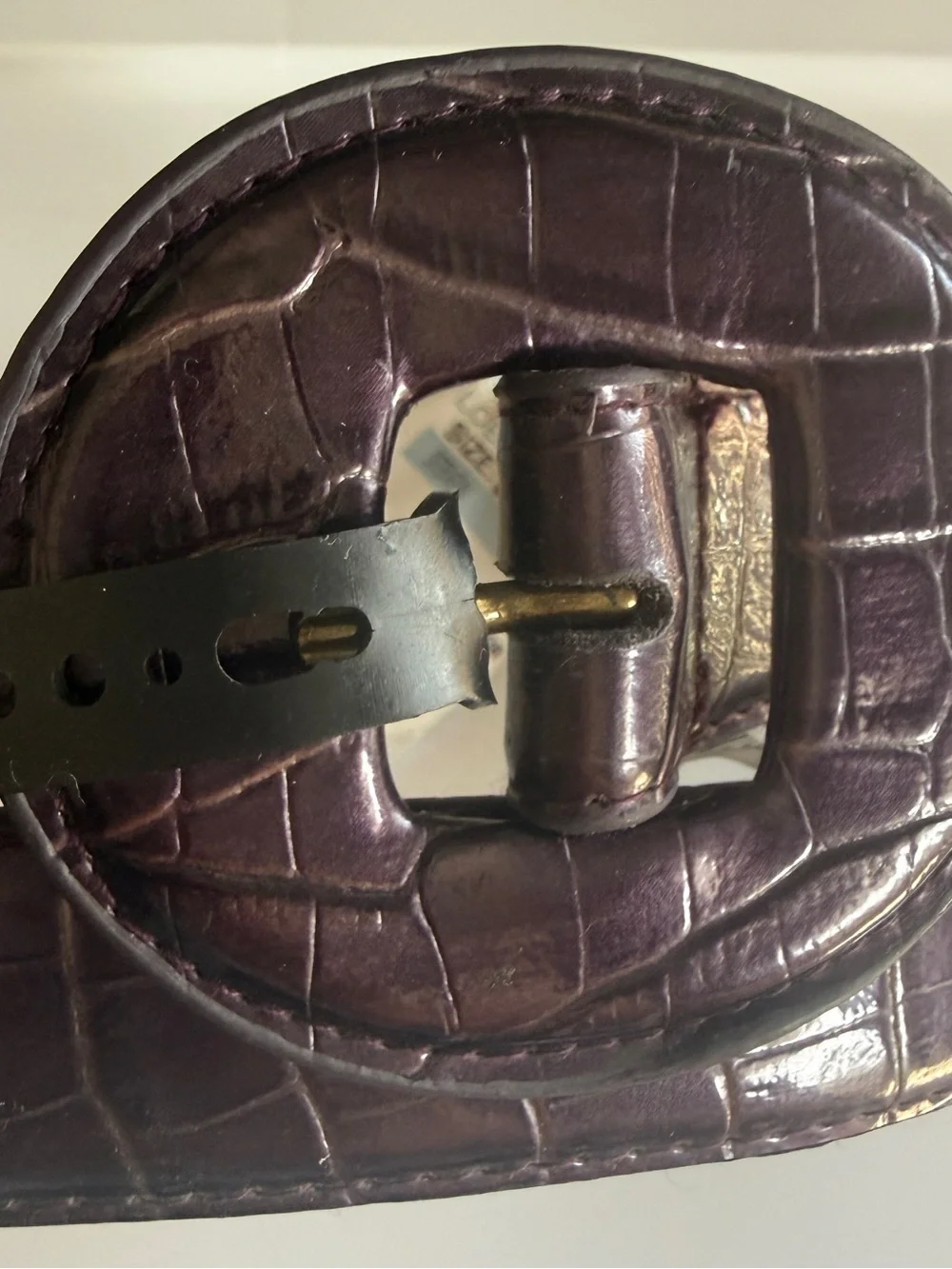 Steve Madden Croc-Embossed Wide Belt in Dark Purple Plum NWT Small 4-6 Y2K